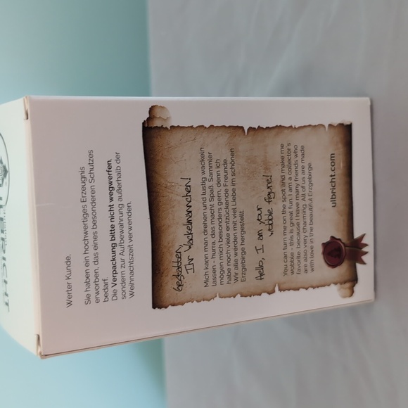 German Made Wooden Gnome with Flowers Ornament New in Box - Picture 2 of 6